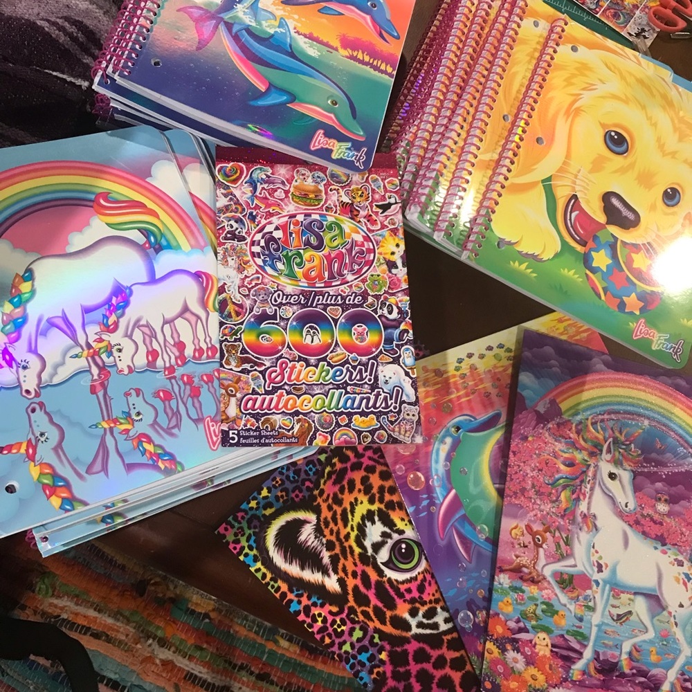 Lisa Frank Bundle Binder Notebooks Folders Sticker